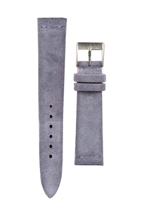Italian Suede Watch Strap - Blue/Grey 19mm