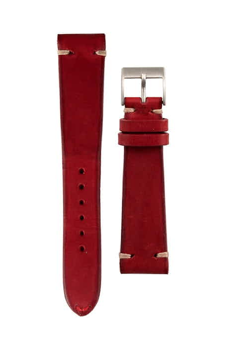 Italian Leather Watch Strap Red - 20mm