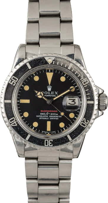 Vintage 1971 Rolex Red Submariner 1680 Feet First Dial