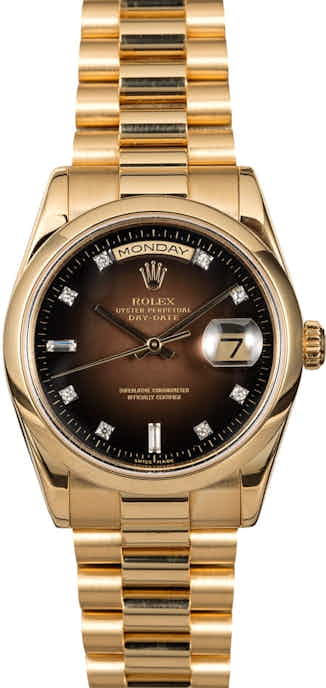 Men's Rolex President Gold 118208 Vignette Dial