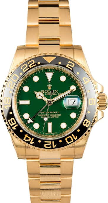 PreOwned Rolex GMT-Master II Ref. 116718 Green Dial