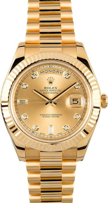 Rolex Day-Date 218238 Champagne Diamond Dial President