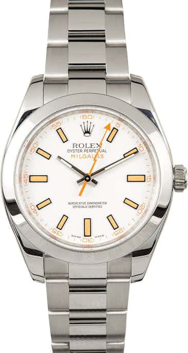 Rolex Milgauss 116400 White Dial with Smooth Bezel