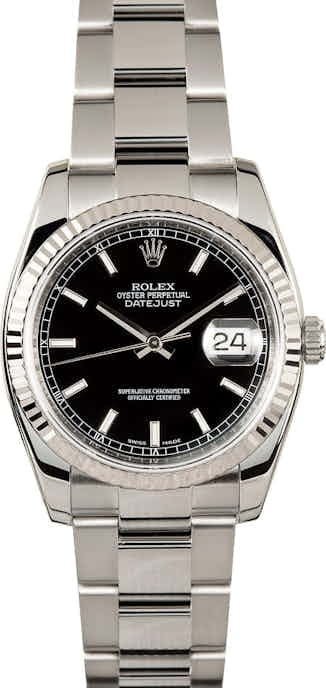 Rolex Datejust 116234 Black Dial with Steel Oyster