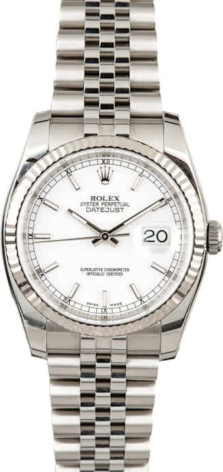 Used Rolex Datejust 116234 Steel and White Gold