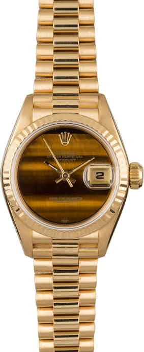 PreOwned Rolex Ladies Datejust 69178 Tiger Eye Dial