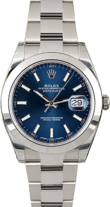 Rolex Datejust 126300 Blue Luminous Index Dial