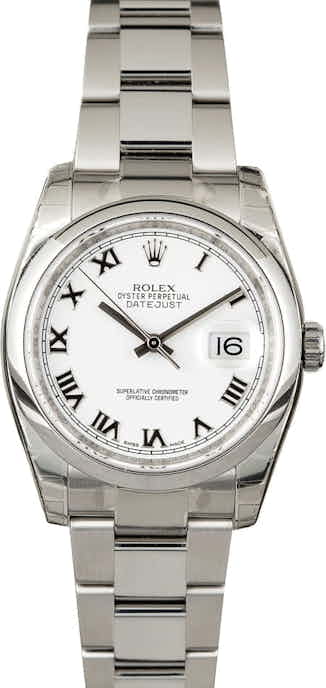 PreOwned Rolex 116200 Datejust White Roman