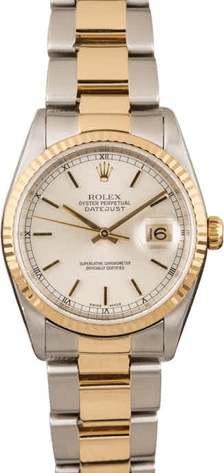 Pre Owned Rolex Datejust 16203 Silver Index Dial