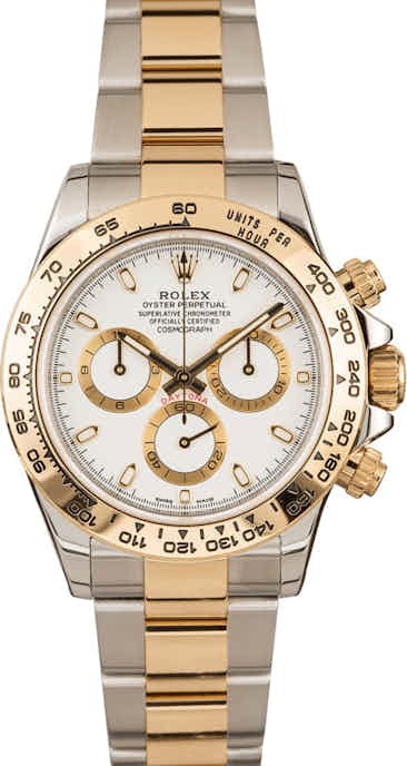 Pre-Owned Rolex Daytona Two Tone Cosmograph 116503 White Luminous Dial