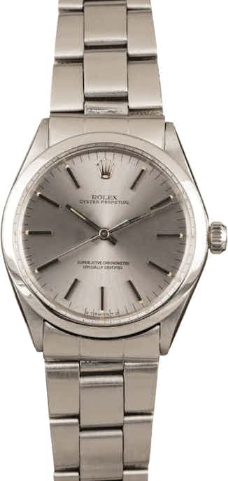 Pre-Owned Rolex Oyster Perpetual 1002 Silver Index Dial
