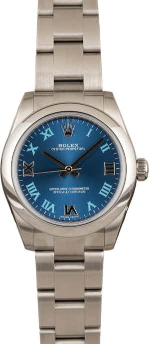 PreOwned Rolex Oyster Perpetual 177200 Blue Roman Dial
