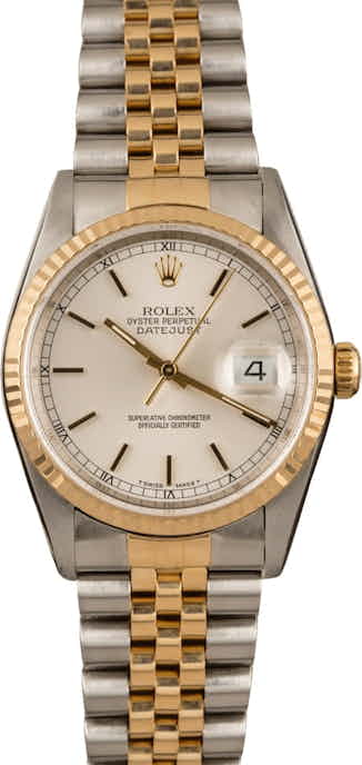 Pre Owned Rolex Datejust 16233 Two Tone Mens Watch