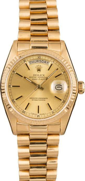 Pre-Owned Rolex Day-Date 18038 President 18K Yellow Gold