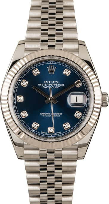 Pre-Owned Rolex Datejust 41 Ref 126334 Blue Diamond Dial