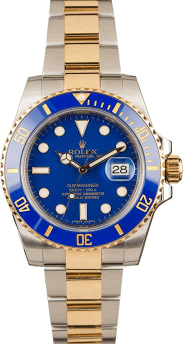 Pre-Owned Rolex Submariner 116613 Matte Blue Dial T