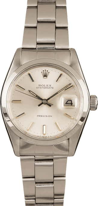 Pre-Owned Rolex Oysterdate 6694 Silver Dial Watch