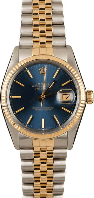 Rolex Datejust Blue Dial 16013 Two Tone Jubilee