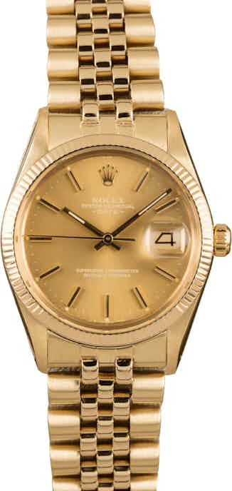 Pre-Owned 34MM Rolex Date 15037 Champagne Dial