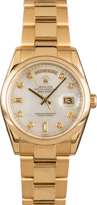 Pre-Owned Rolex Day-Date 118208 MOP Diamond Dial