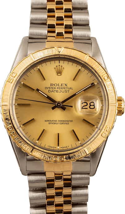 Pre Owned Rolex Thunderbird DateJust 16253 Stainless Steel and Yellow Gold