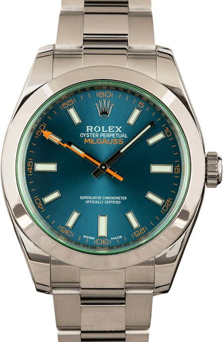 Milgauss Rolex 116400 Blue Dial Certified Pre-Owned