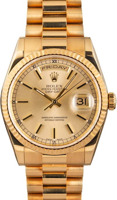 Pre-Owned Rolex President 118238 Champagne