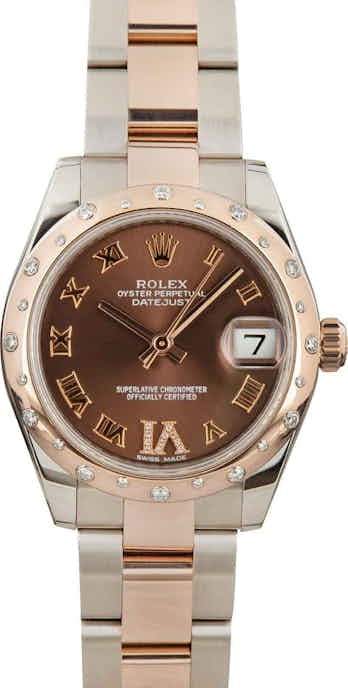 Mid-Size Rolex Datejust 178341 Stainless Steel & 18k Everose Gold