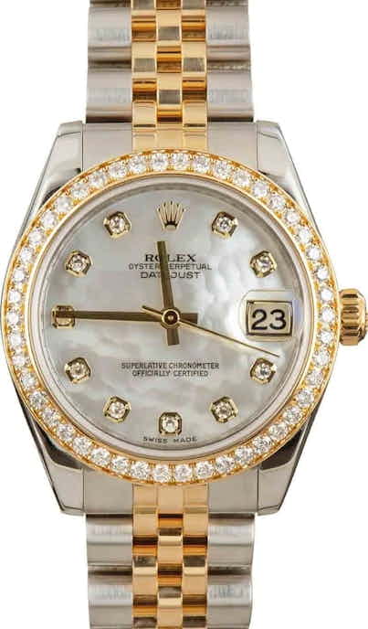 Pre-Owned Rolex Datejust 178383 Diamond Dial and Bezel