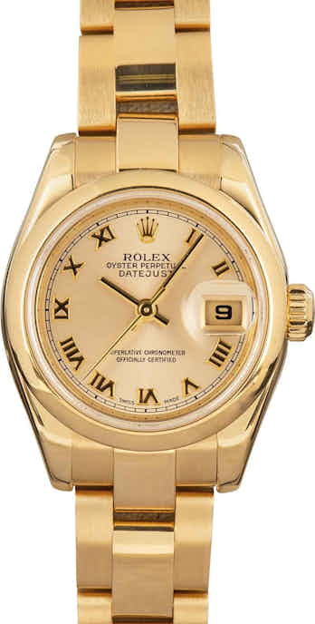 Used Ladies Rolex Datejust 179168 Yellow Gold