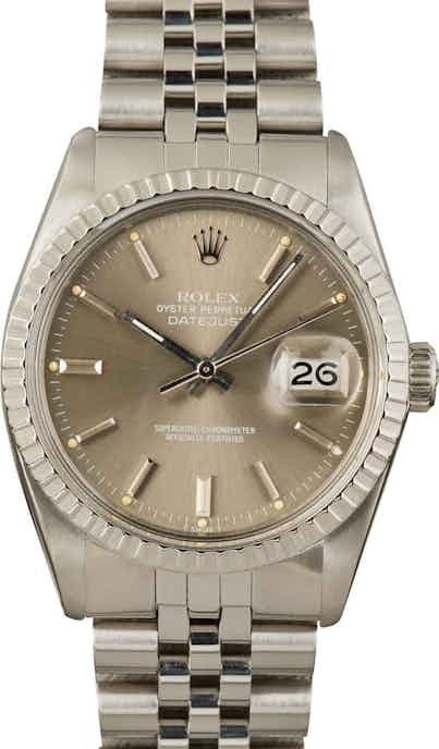 Pre-Owned Rolex Slate Dial DateJust 16030