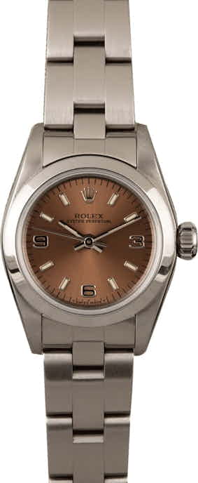 Ladies Rolex Oyster Perpetual 67180 Salmon Dial