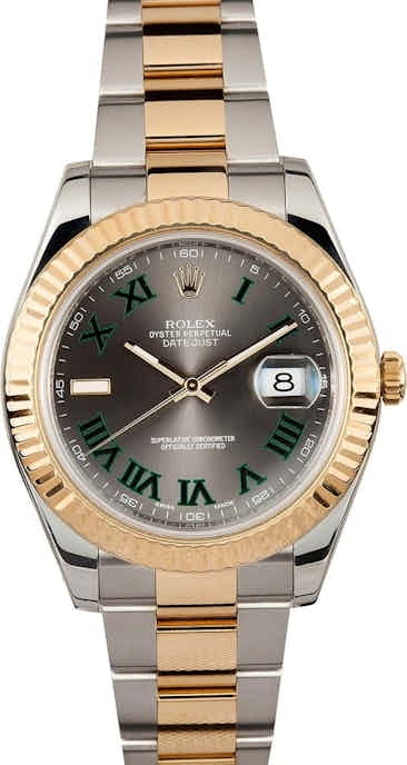 Rolex Datejust II 116333 Green Roman Numerals