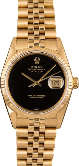 Pre-Owned Rolex Datejust 16018 Black Dial