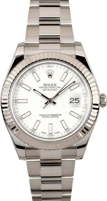 Rolex White Datejust II 116334 41MM