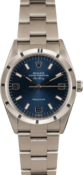 PreOwned Rolex Air-King 14010 Blue Dial