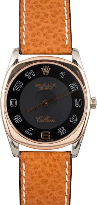 Pre-Owned Rolex Cellini 4233 Black Arabic Dial t