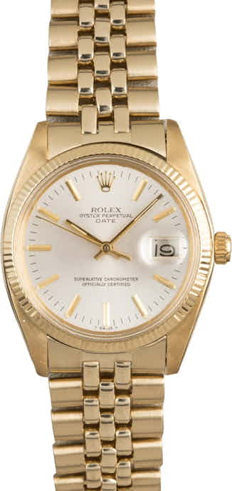 Rolex Date 1503 Yellow Gold Oval Link Bracelet