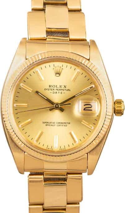 Men's Rolex Oyster Perpetual Date Yellow Gold 1503