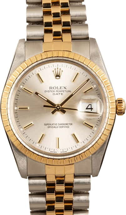 Rolex Date 15053 Silver Index Dial
