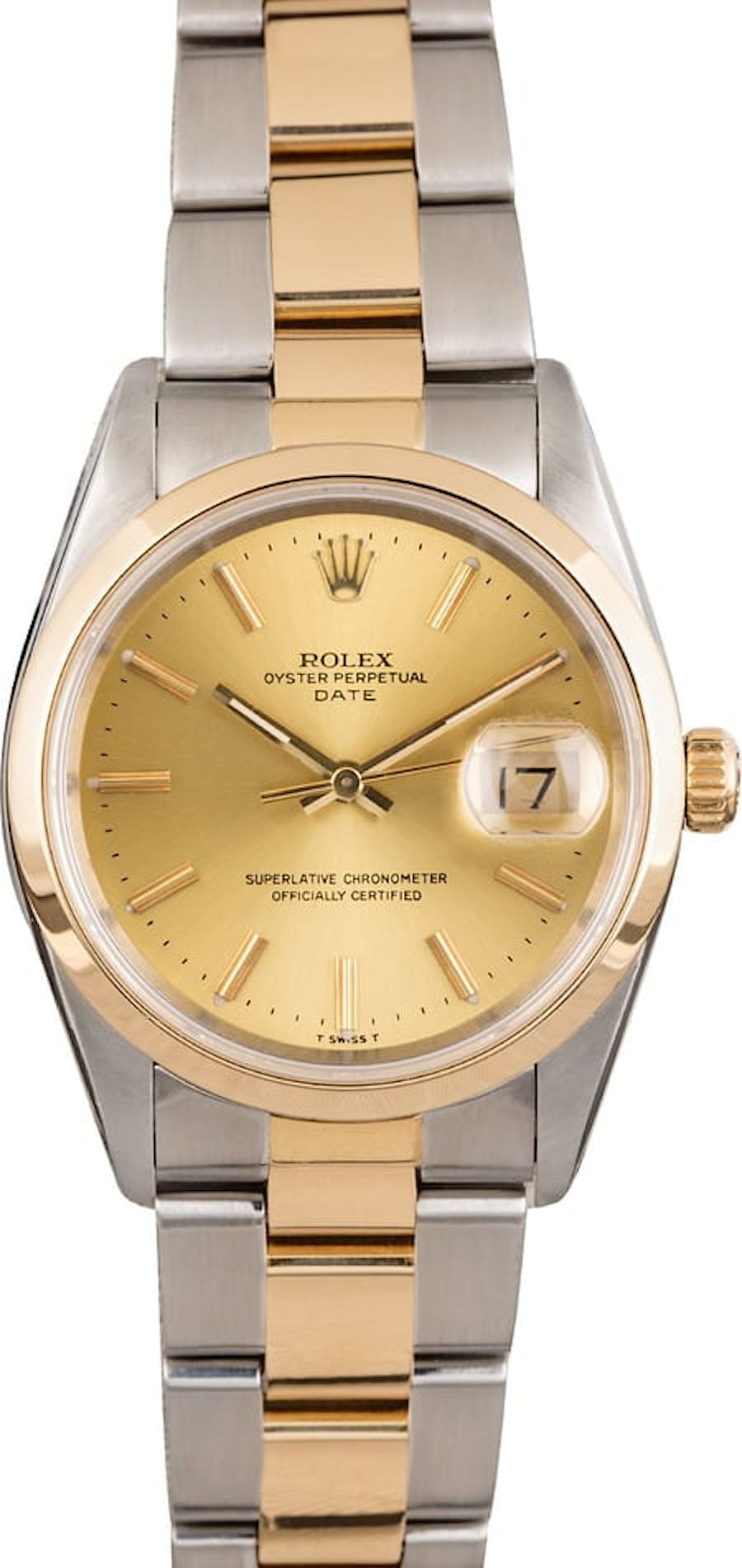 Pre Owned Rolex Two Tone Date 15203 Champagne Dial