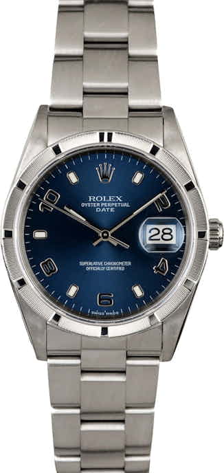 Rolex Date 15210 Blue Arabic Dial