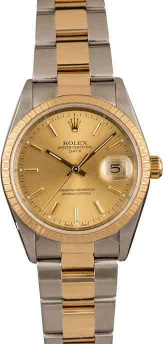 Pre-Owned Rolex Date 15223 Champagne Dial