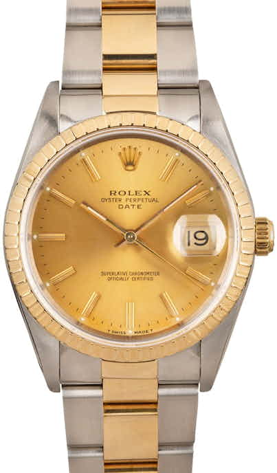 Rolex Oyster Perpetual Date 15223 Champagne Dial
