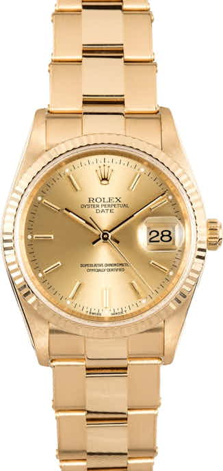 Rolex Date 15238 Yellow Gold Oyster
