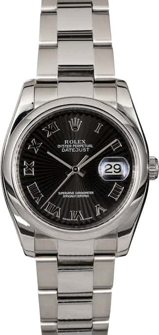 Men's Rolex Datejust 116200 Black Sunbeam