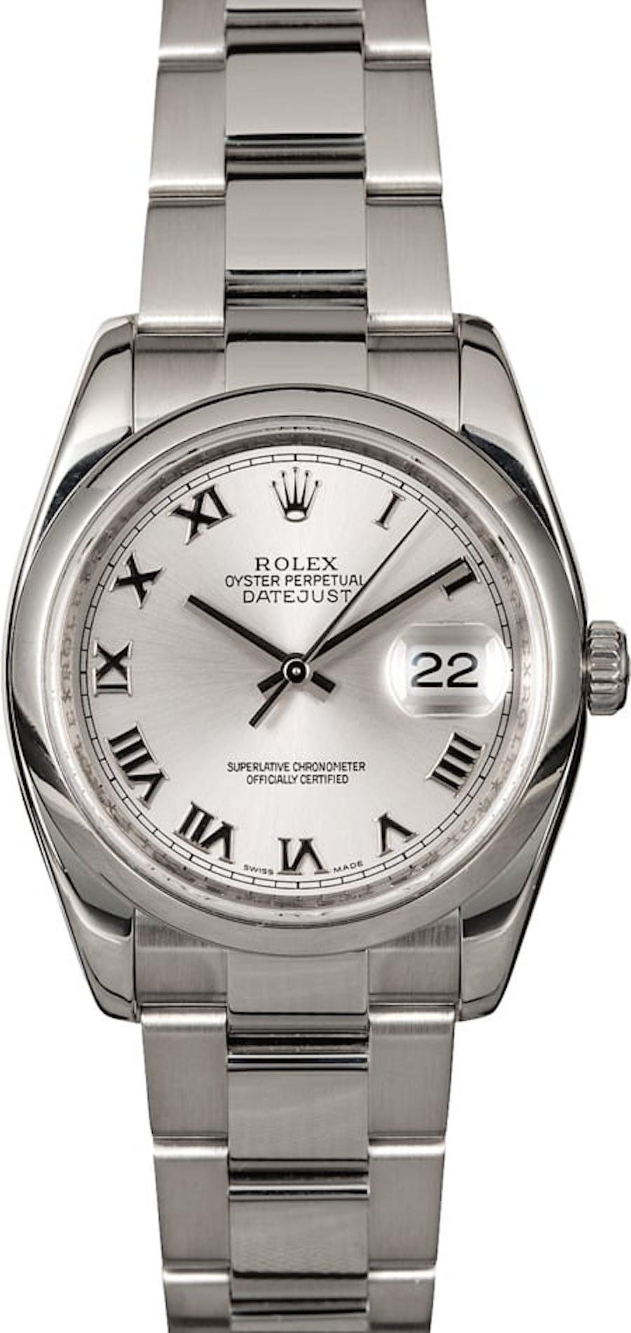 Rolex Datejust 116200 Rhodium Roman Dial