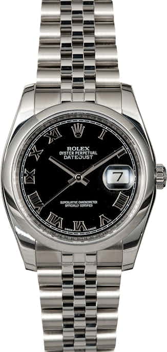 Rolex Datejust 116200 Black Roman Numeral Dial