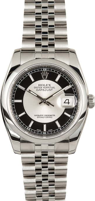 Rolex Datejust 116200 Silver and Black Tuxedo Dial