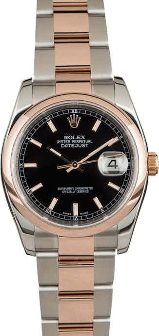 PreOwned Rolex Datejust 116201 Rose Gold Oyster